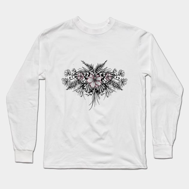 Flower moth Long Sleeve T-Shirt by Rachellily
